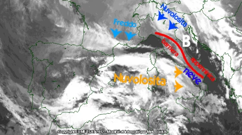 Peggioramento in arrivo da Ovest. Neve sul Tirreno.